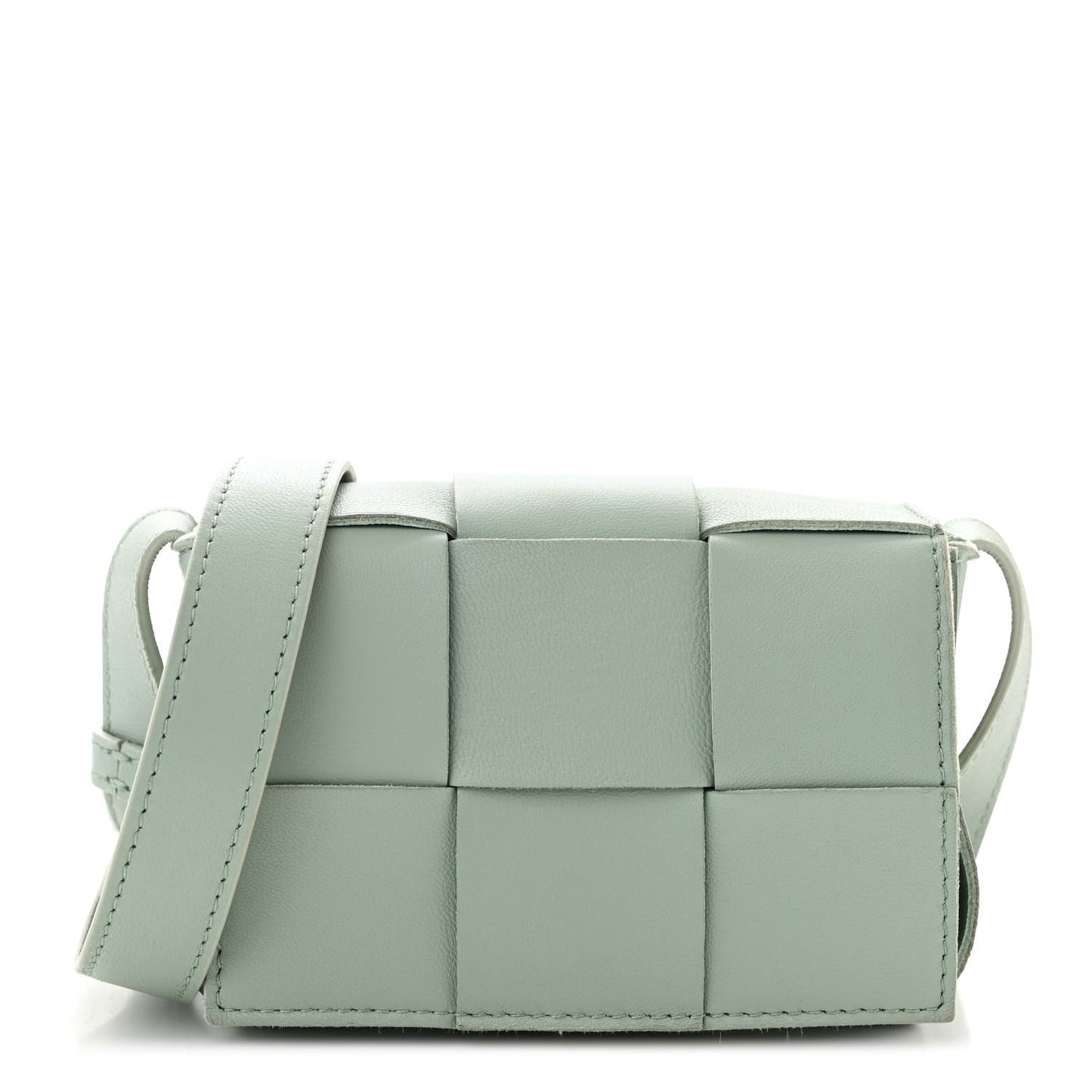 Lambskin Maxi Intrecciato Extra Mini Cassette Crossbody Bag New Sauge
