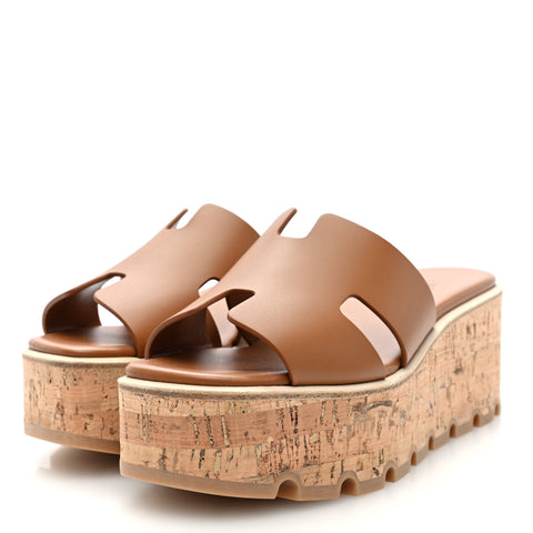 Calfskin Cork Eze 30 Sandals 38 Marron Glaise
