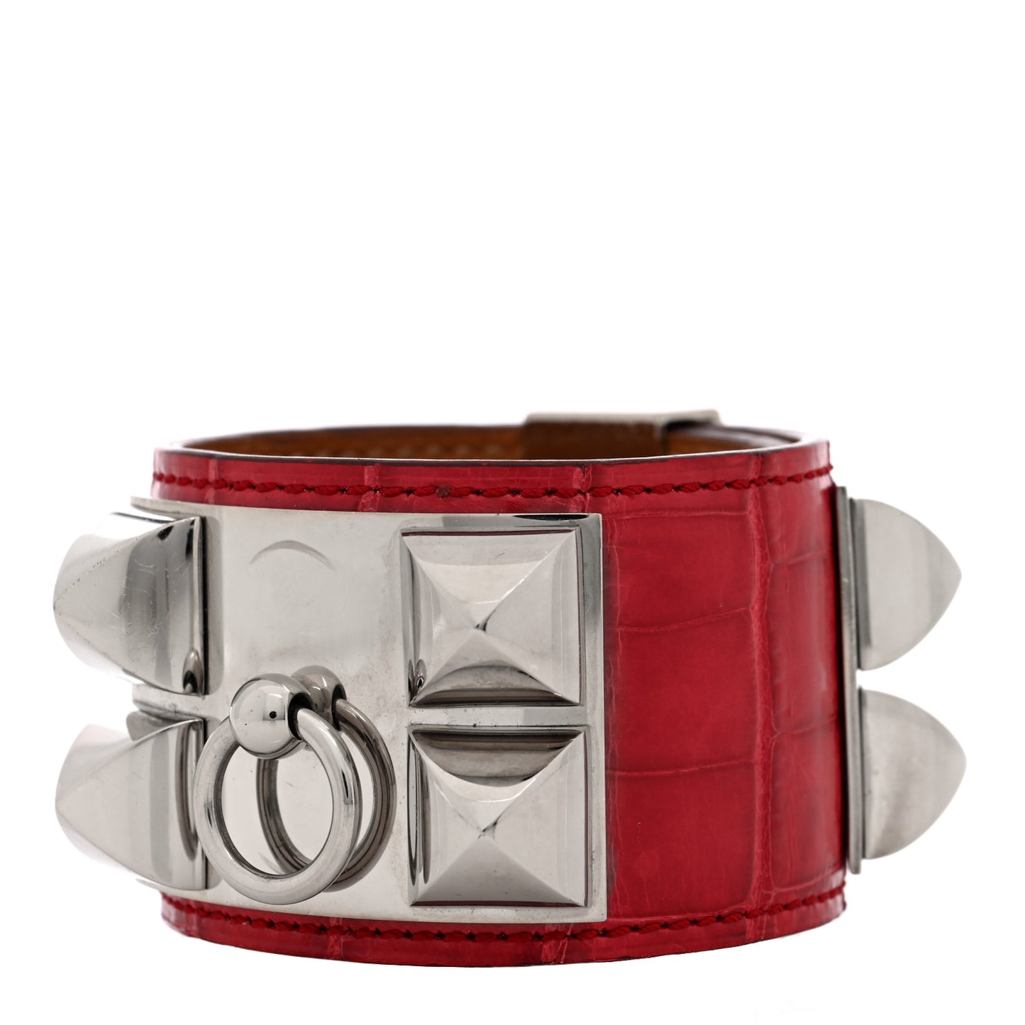 Shiny Alligator Collier De Chien CDC Bracelet S Rouge Casaque