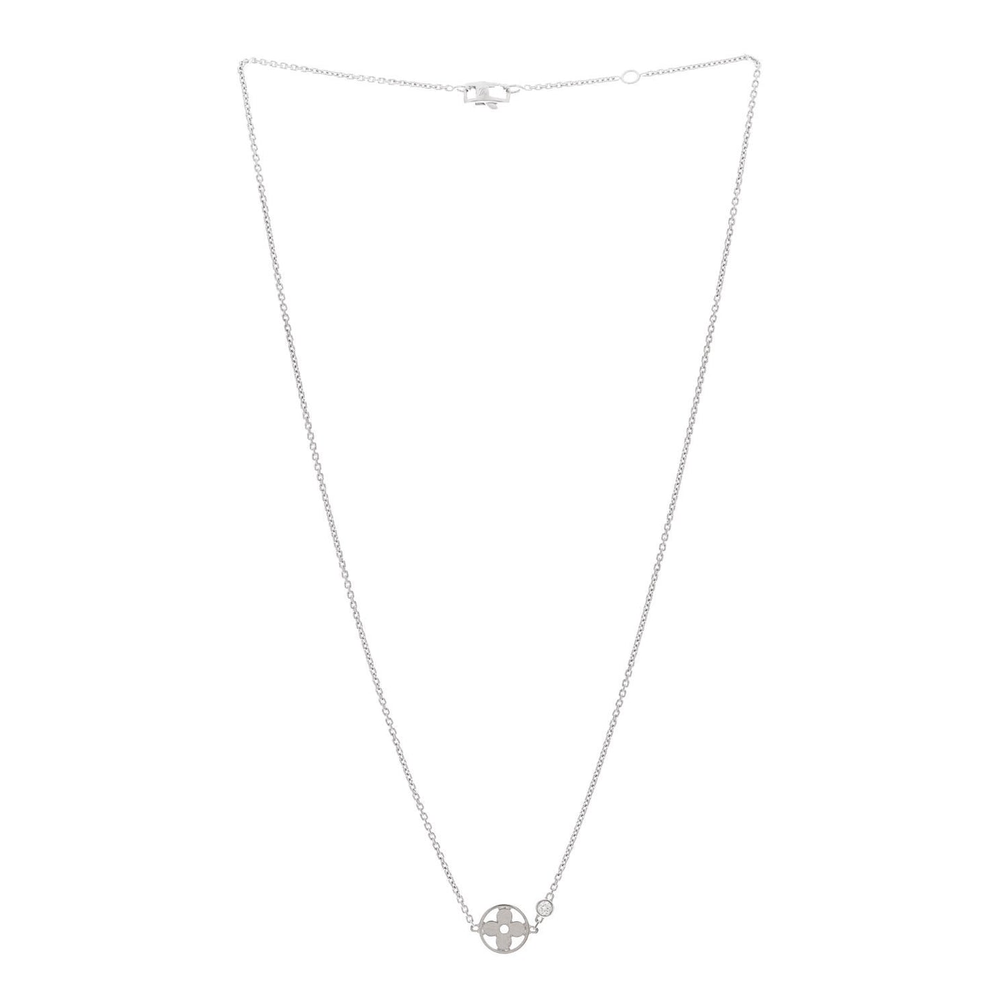 18K White Gold Diamond Idylle Blossom Pendant Necklace