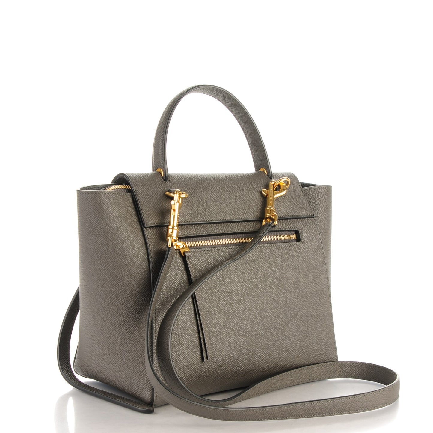 Baby Grained Calfskin Micro Belt Bag Grey