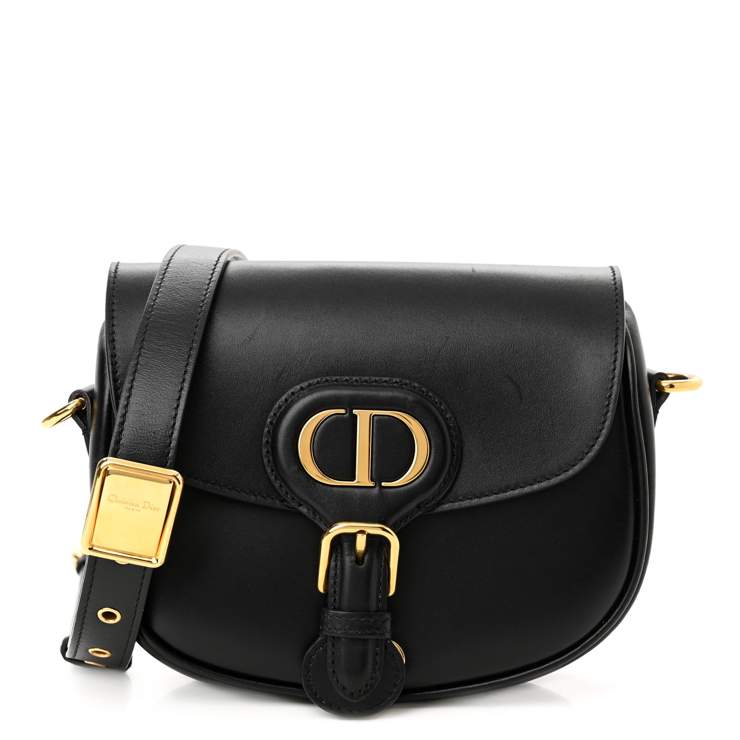 Box Calfskin Small Bobby Flap Black
