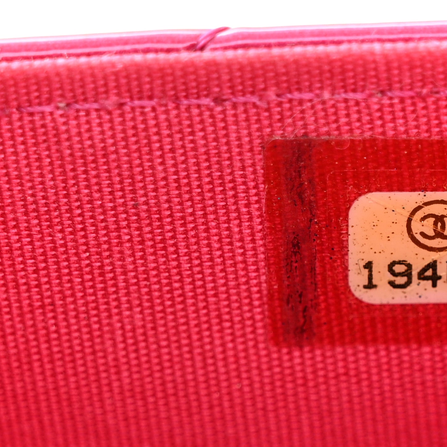 Metallic Patent Calfskin Quilted Boy Wallet on Chain WOC Fuchsia