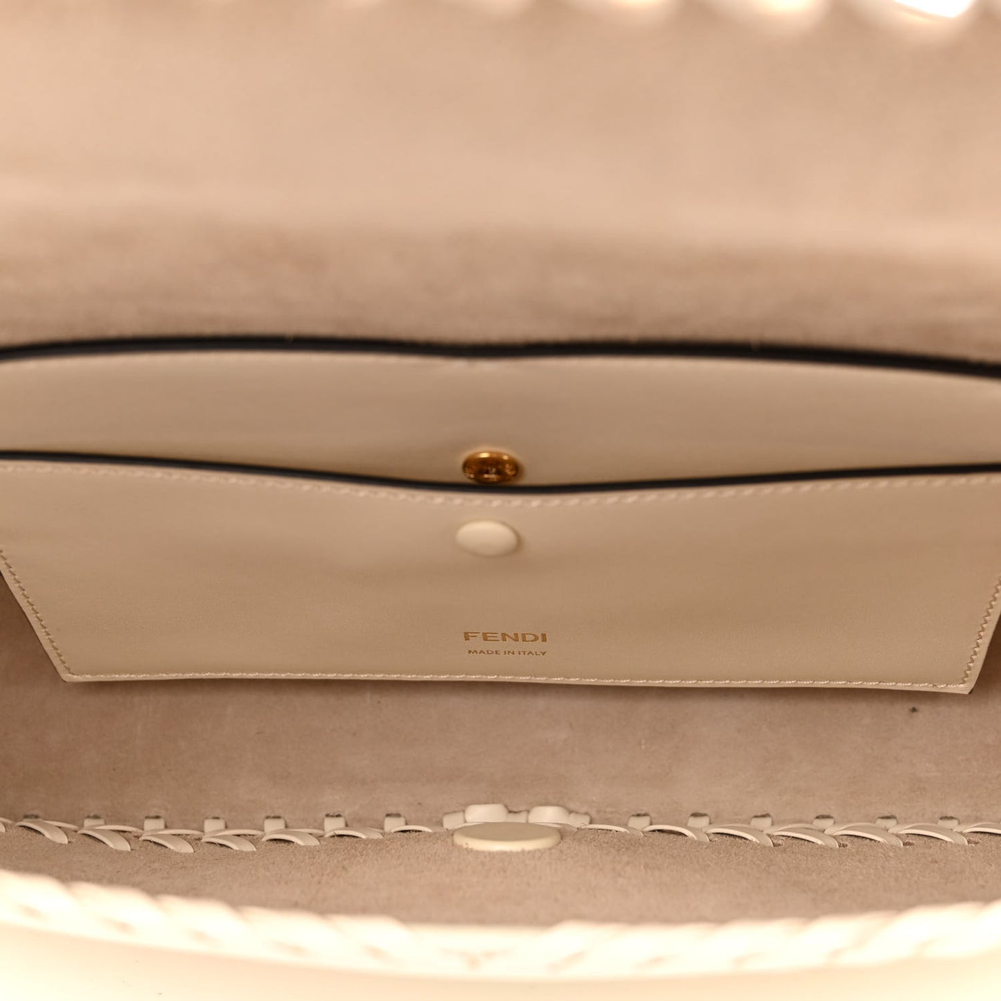 Vitello King Ceylon Woven Baguette White Ice