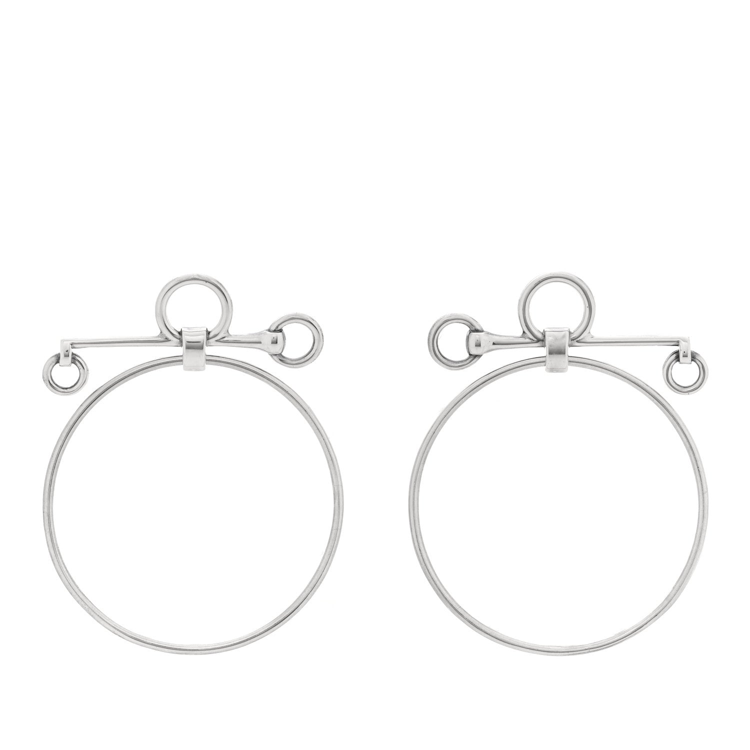 Hermes Sterling Silver Loop Earrings 1890413 – FASHIONPHILE display picture 2