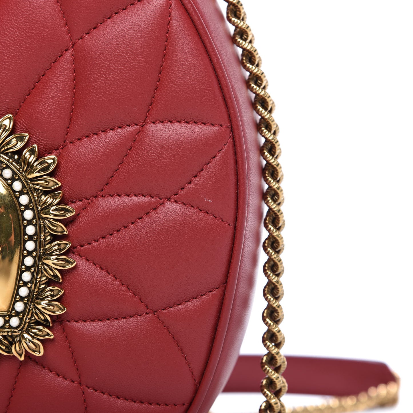 Calfskin Devotion Heart Zip Crossbody Bag Red