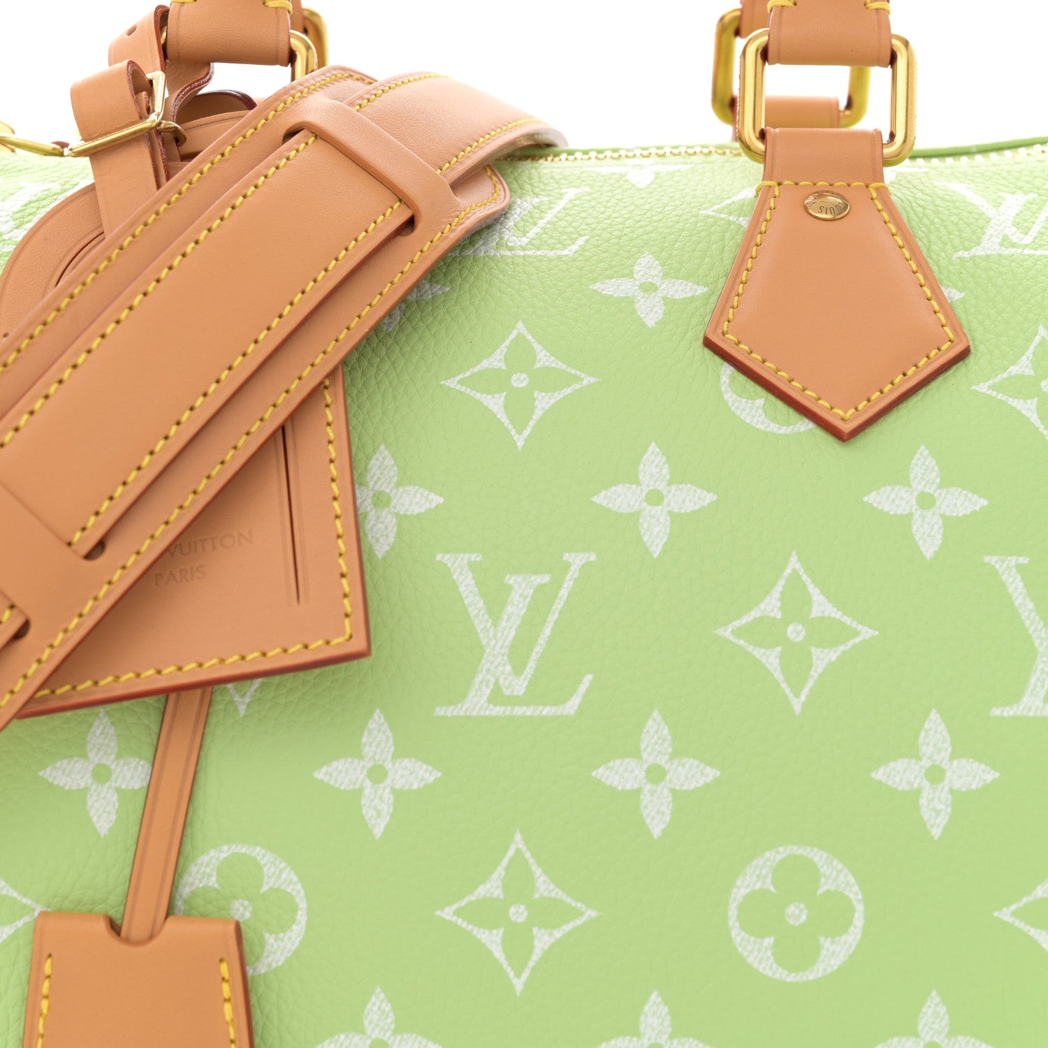 Louis Vuitton Calfskin Monogram Speedy P9 Bandouliere 30 Frozen Lime Vert Clair 8 of 10