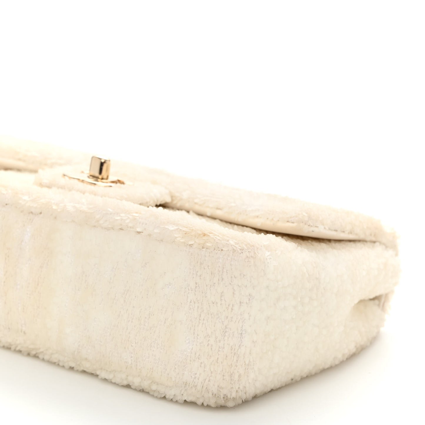 Sequin Mini Rectangular Flap White