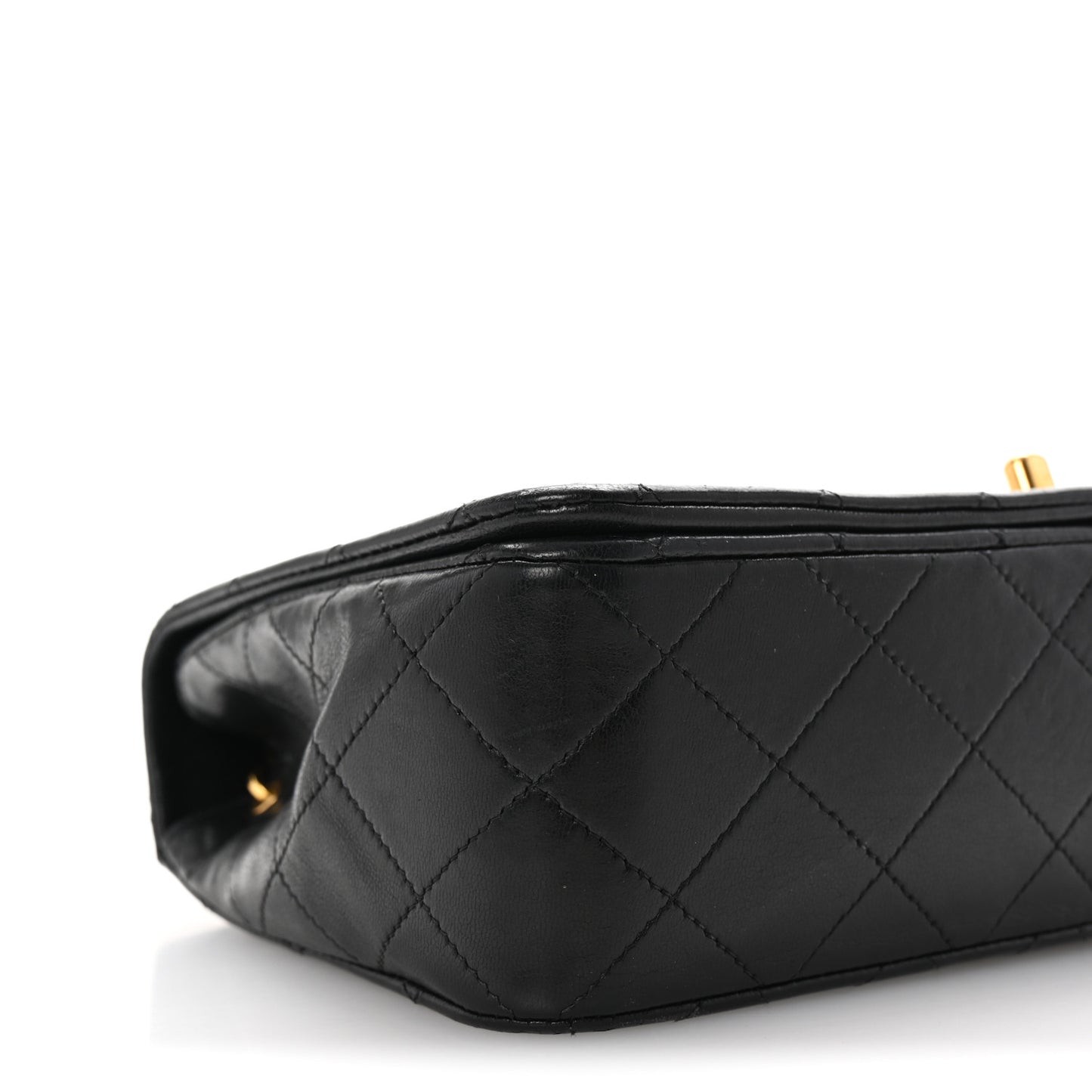 Lambskin Quilted Small Single Flap Black