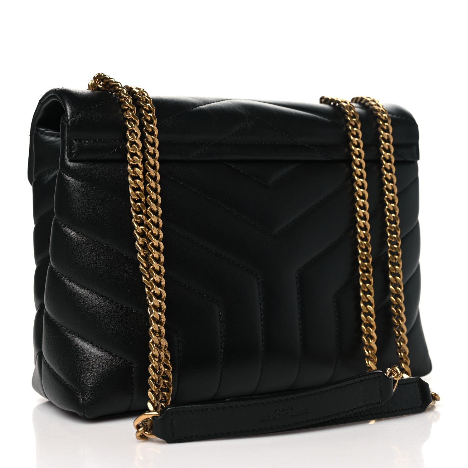 Saint Laurent Calfskin Y Quilted Monogram Small Loulou Chain Satchel Black 3 of 11