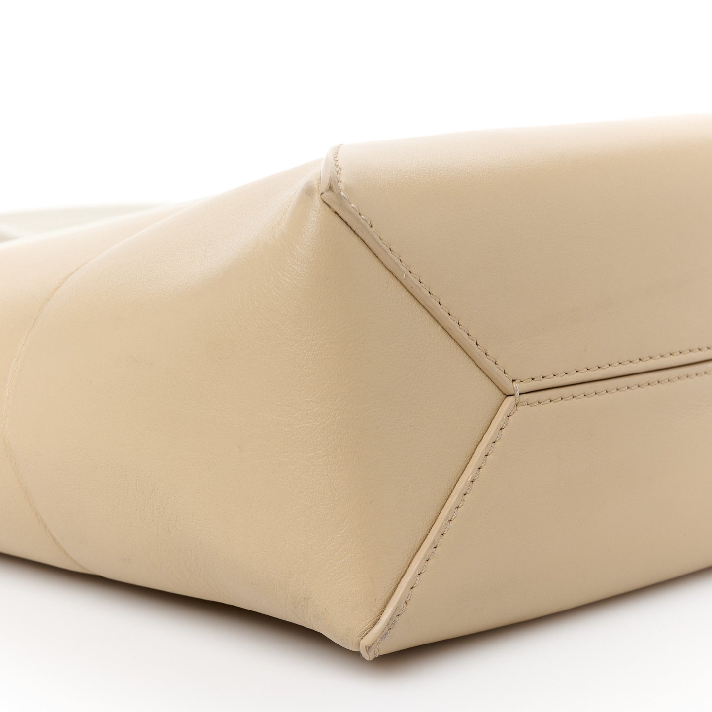 Shiny Calfskin Mini Puzzle Fold Tote Soft White Paper Craft