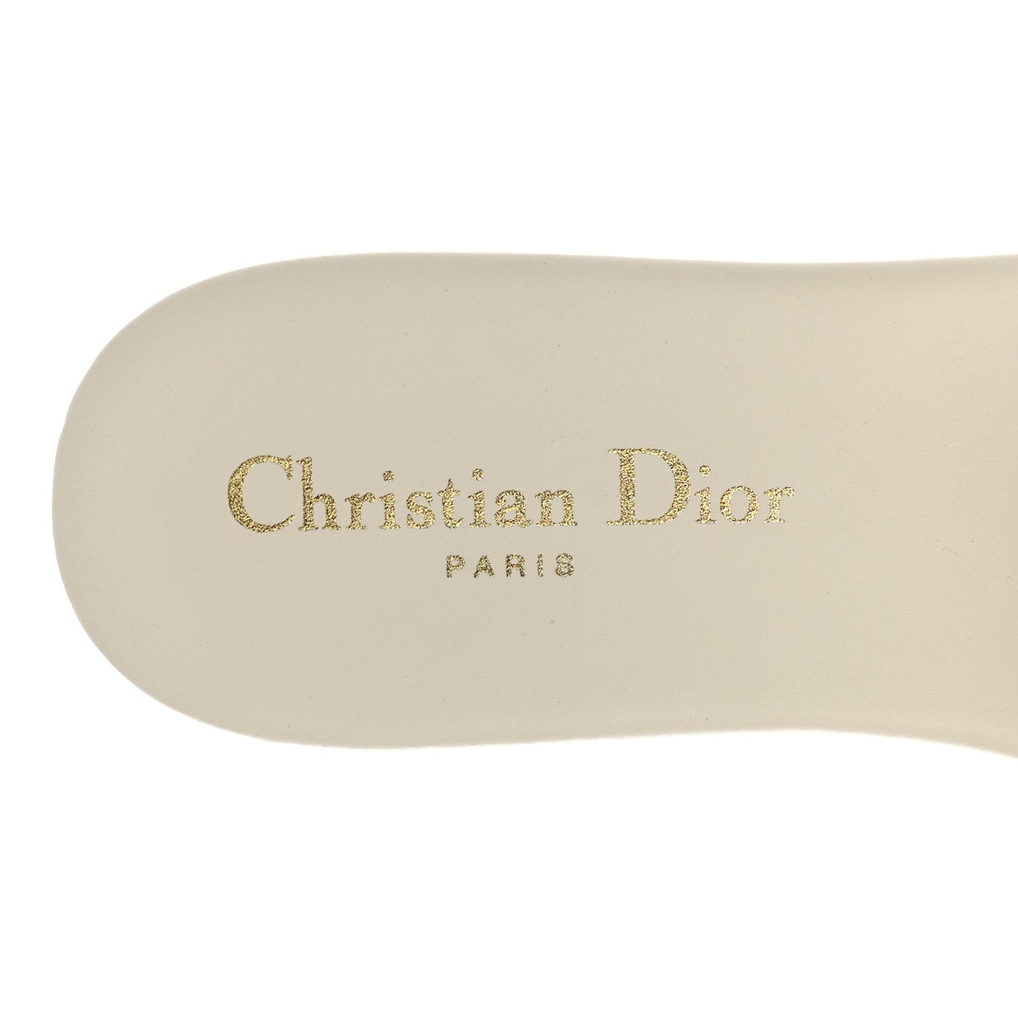 Crystal Calfskin D-Club Mule Sandal 37 White