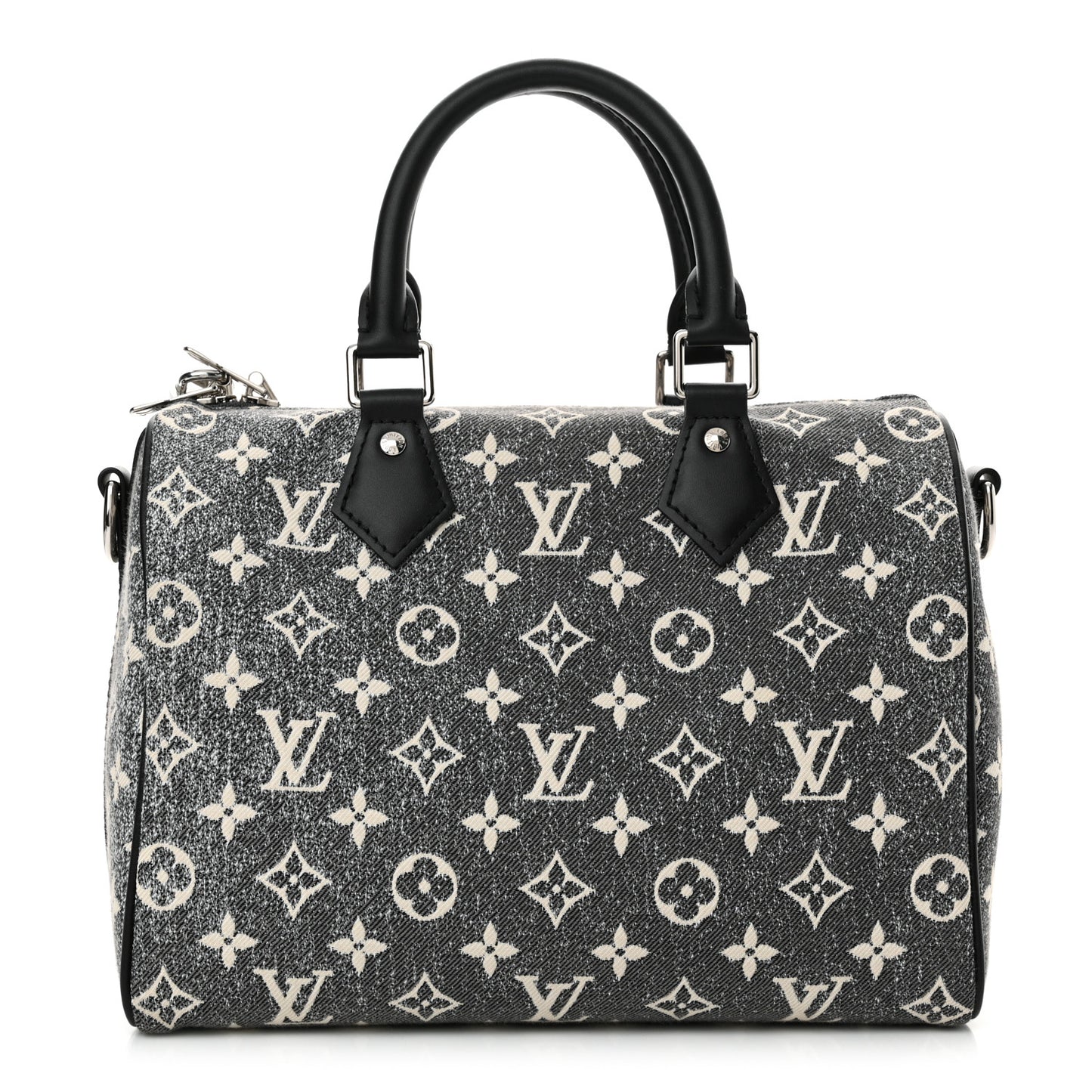 Denim Monogram Jacquard Speedy Bandouliere 25 Black