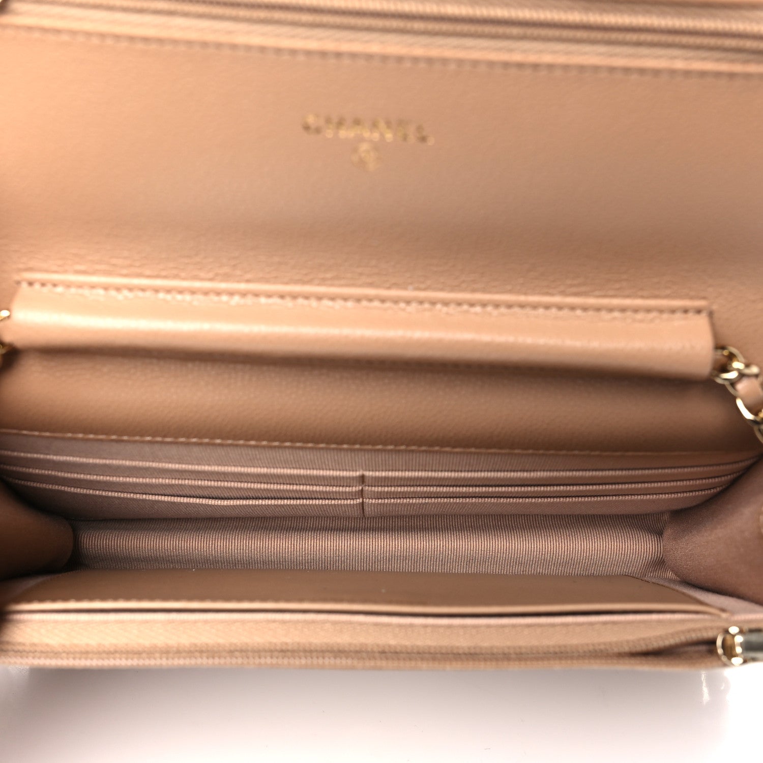 Chanel Caviar Quilted Wallet on Chain WOC Dark Beige 5 of 12