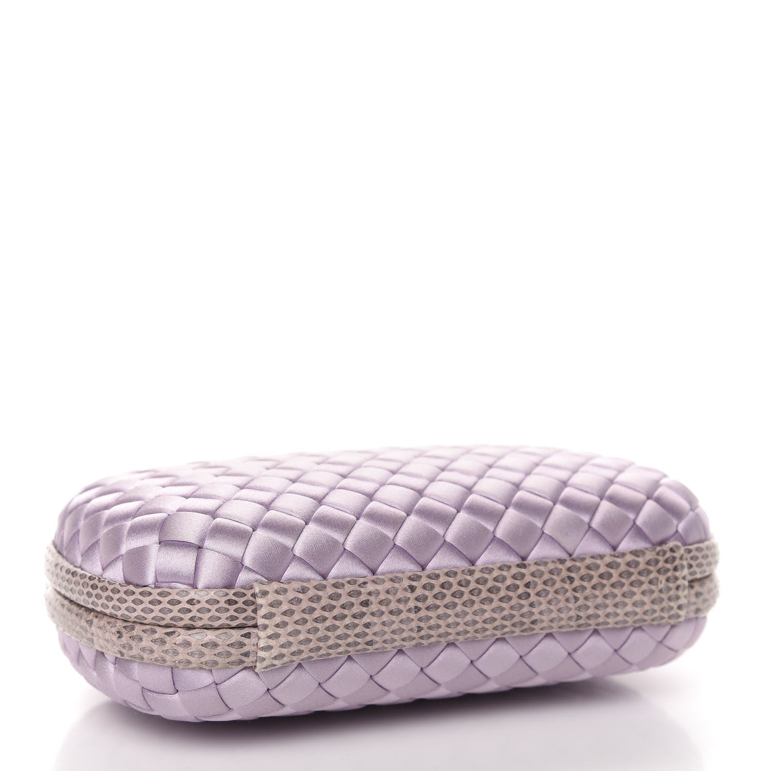 Bottega Veneta Satin Intreccio Impero Ayers Knot Clutch Lilac 4 of 8