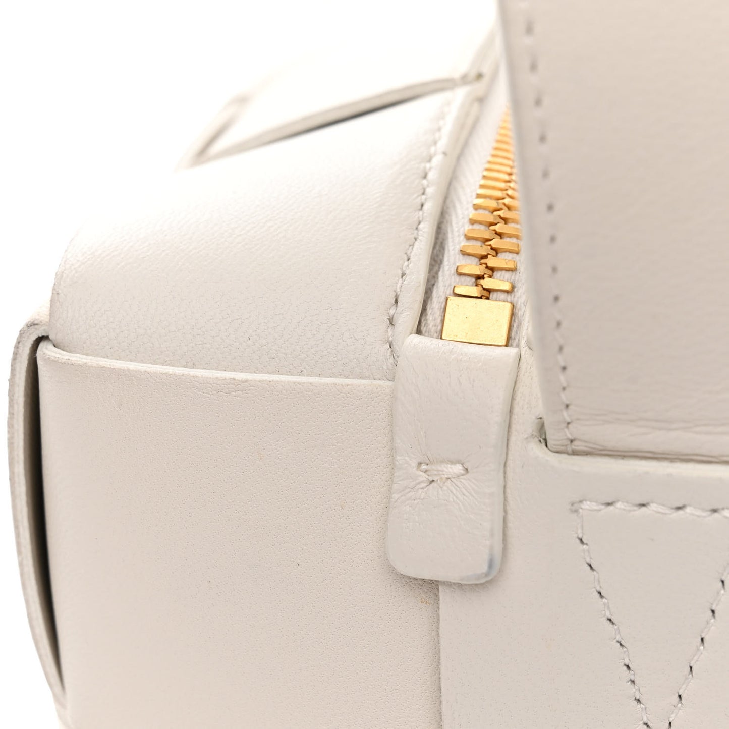 Lambskin Maxi Intrecciato Small Brick Cassette Bag White