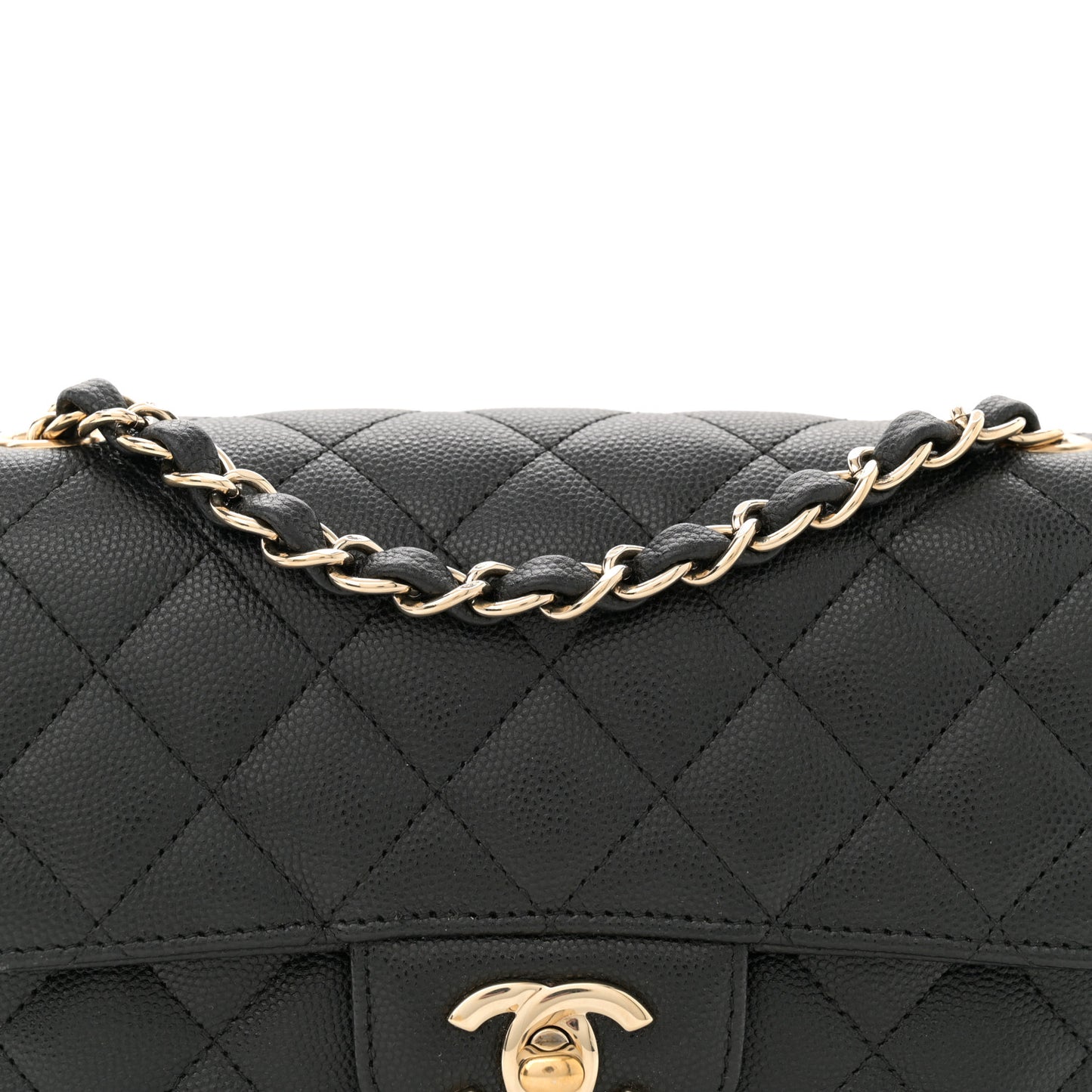 Caviar Quilted Mini Rectangular Flap Black
