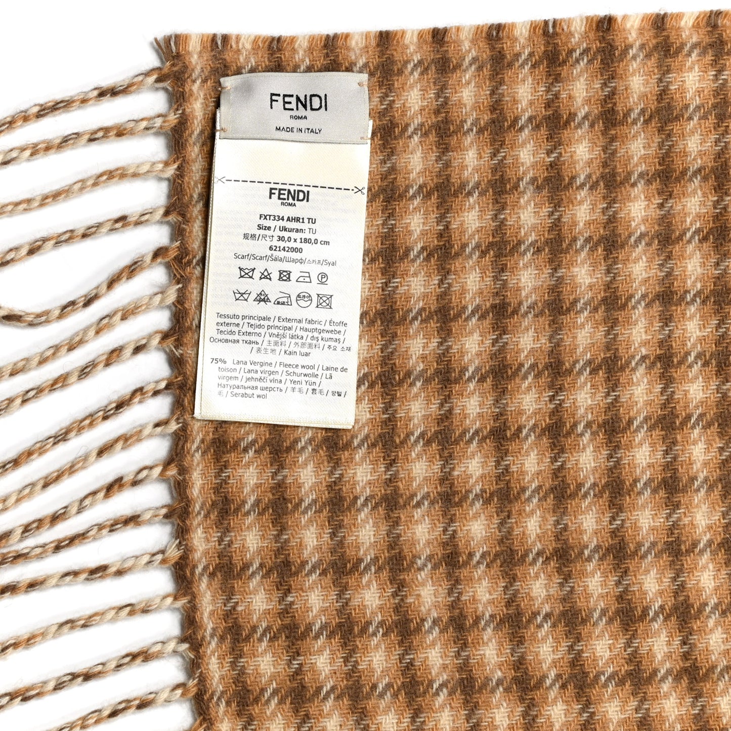 Wool Cashmere Logo Reversible Scarf White