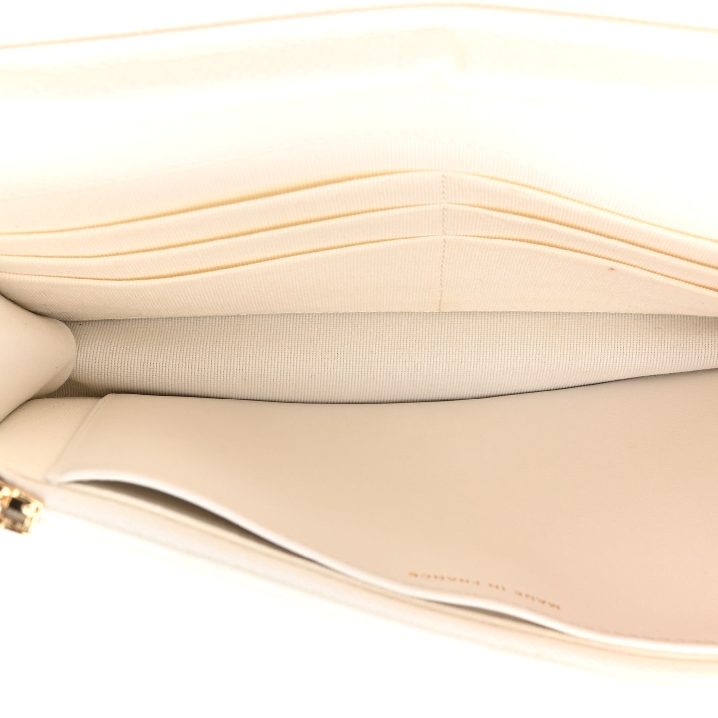 Caviar Quilted Wallet On Chain WOC White