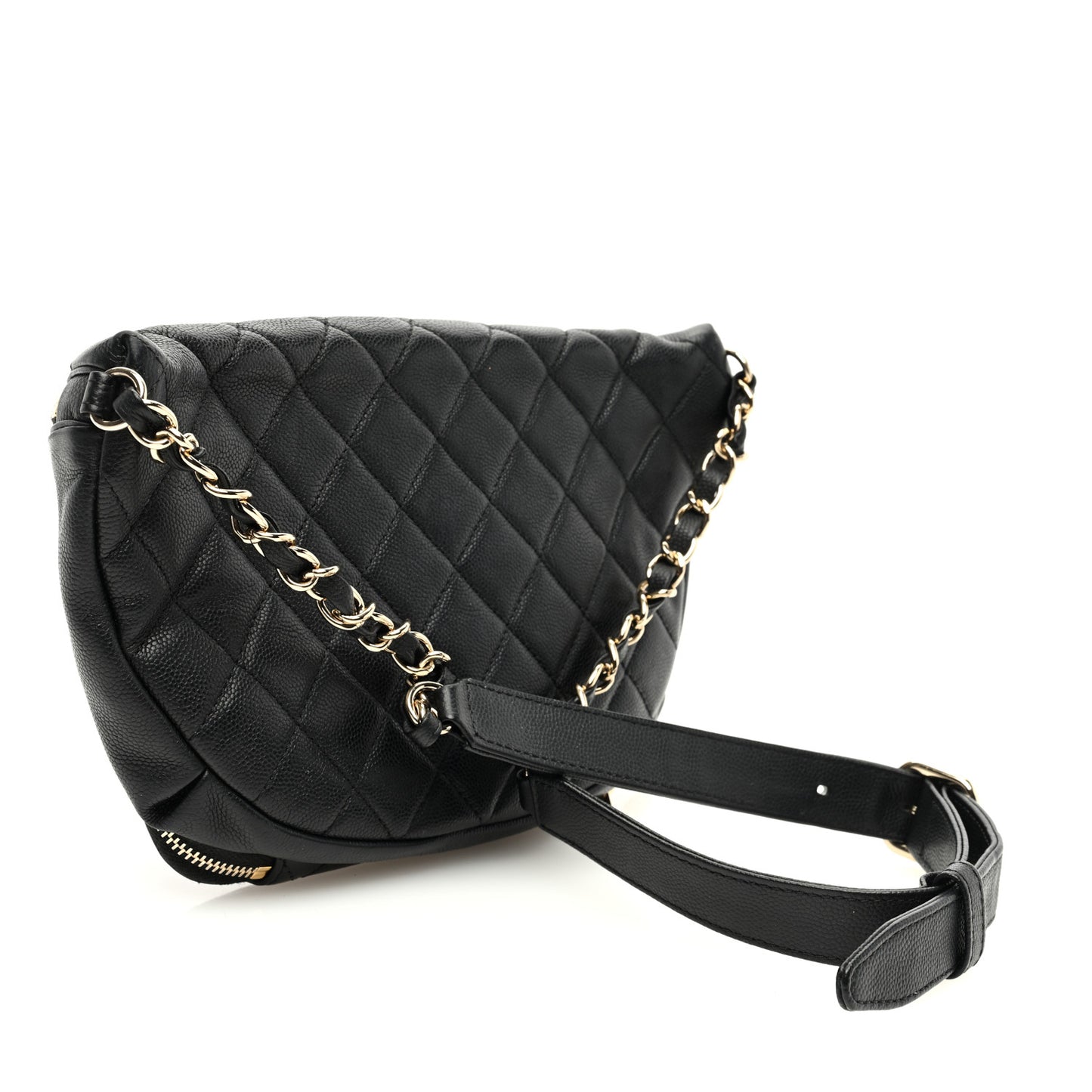 Caviar Quilted Business Affinity Waist Belt Bag Black