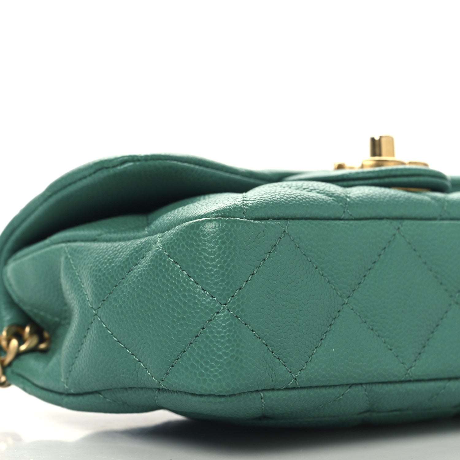 Chanel Caviar Quilted Sweetheart Mini Rectangular Flap Green 9 of 10