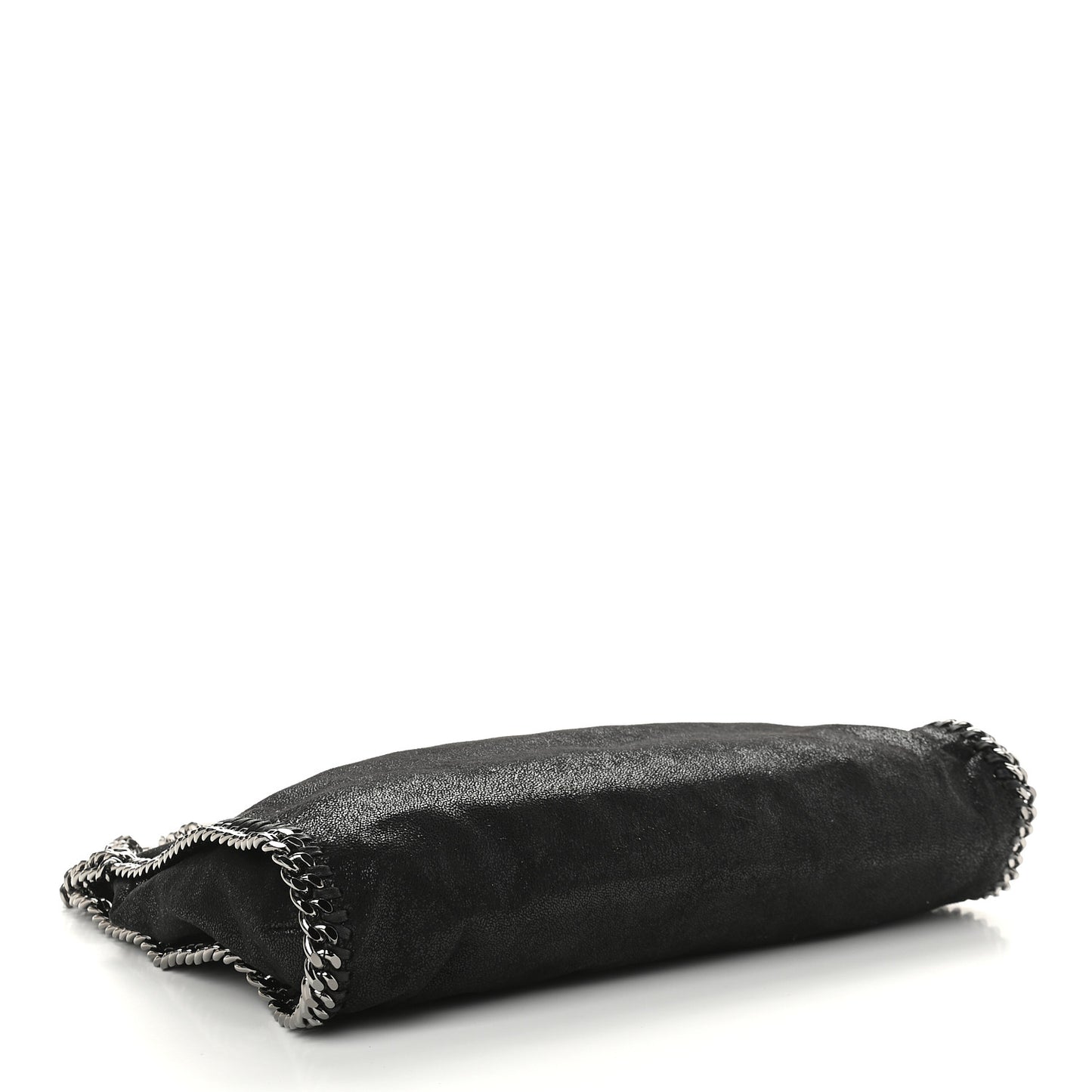 Embellished Shaggy Deer Small Falabella Fold Over Tote Black