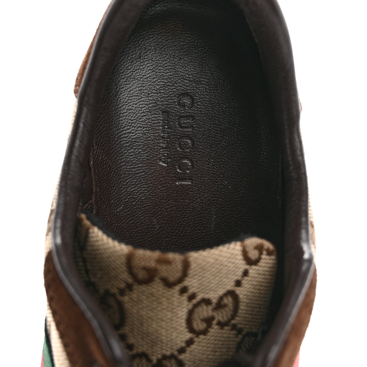 GG Monogram Suede Vintage Web Womens Sneakers 35.5 Dark Chestnut