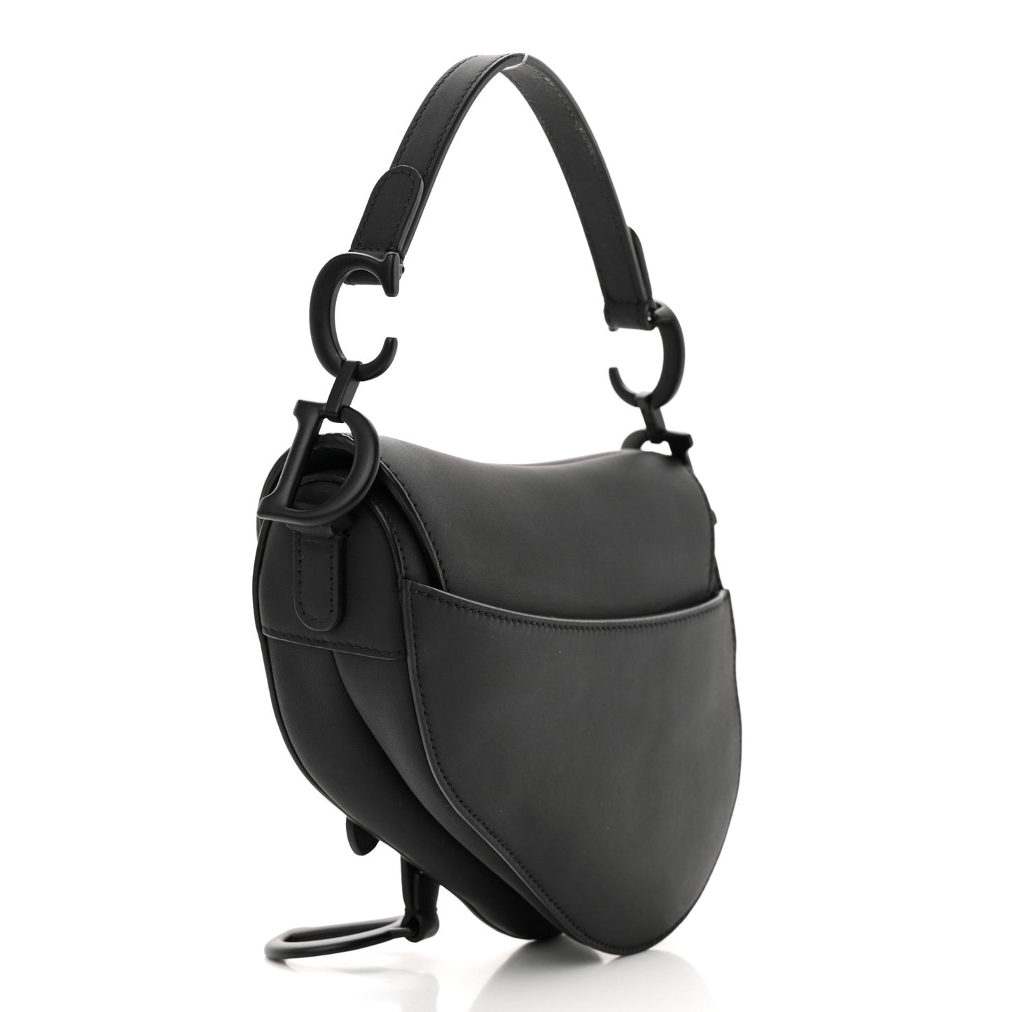 Ultra Matte Calfskin Mini Saddle Bag Black