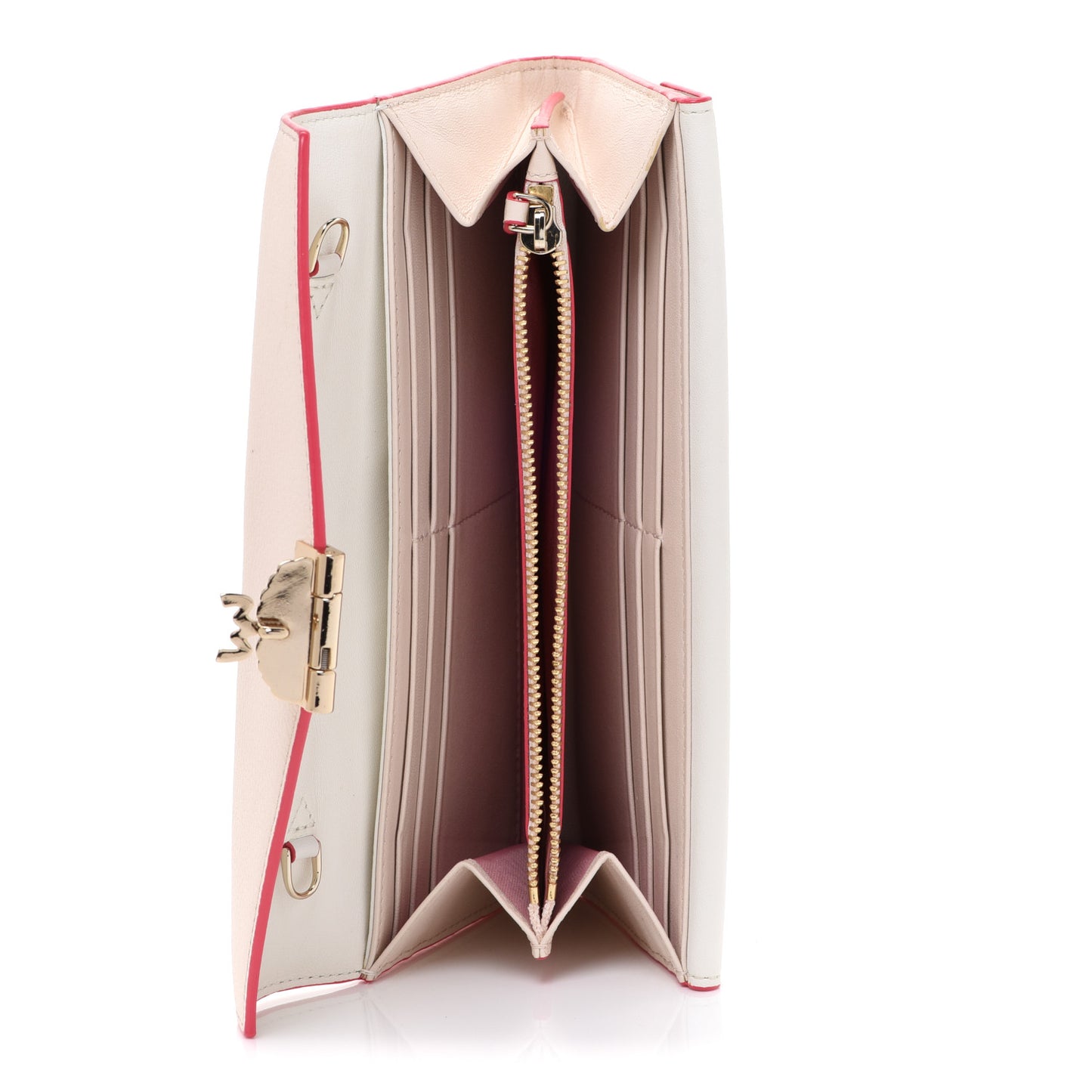 Calfskin Visetos Monogram Patricia Color Block Wallet On Chain Pink Tint
