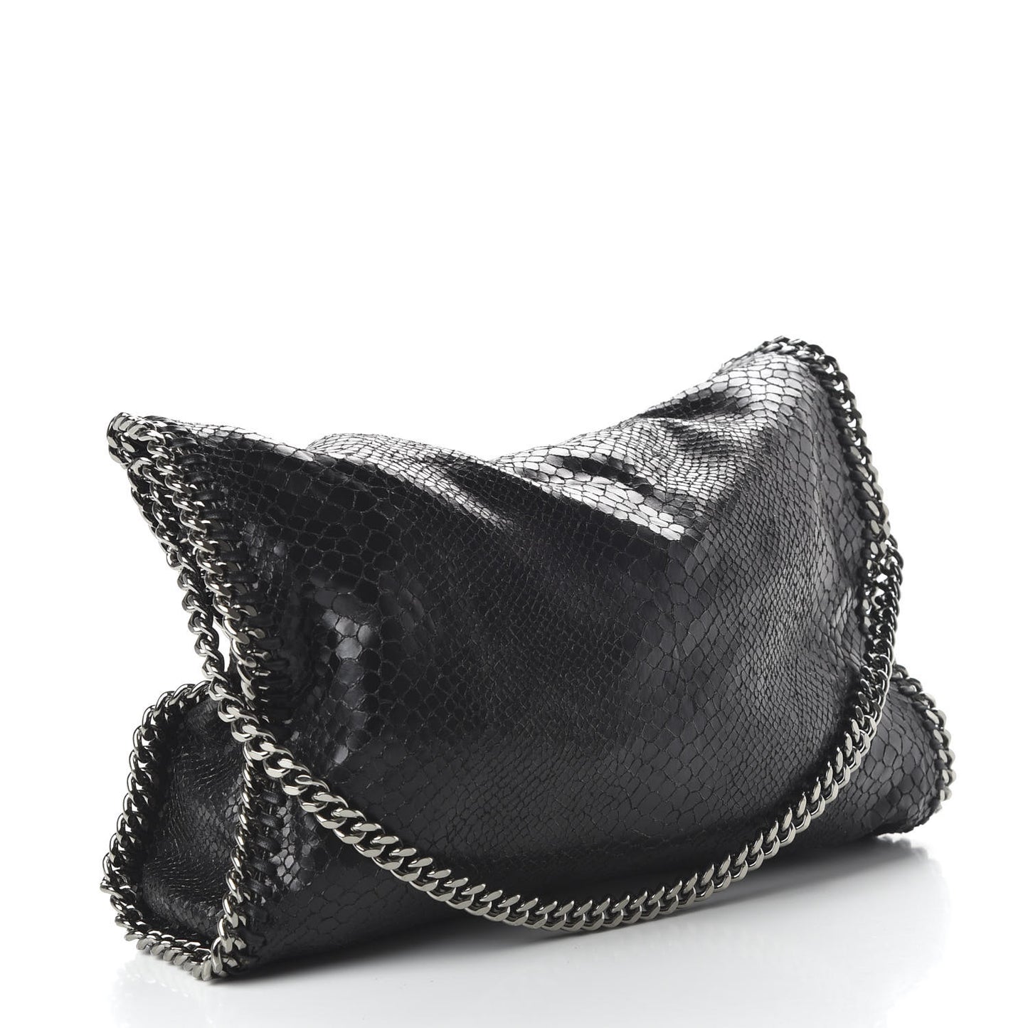 Eco Python Falabella Fold Over Tote Black