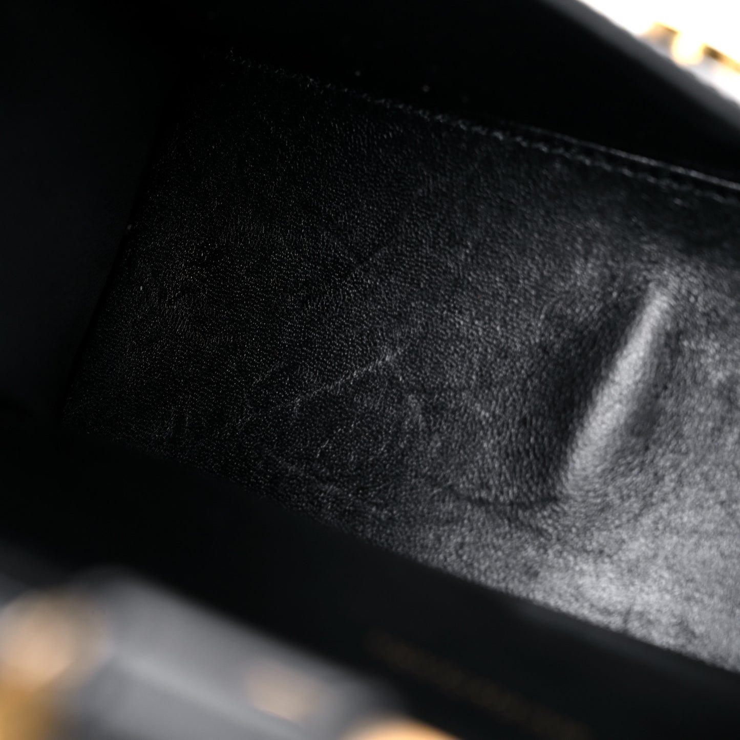 Shiny Box Calfskin Hourglass Top Handle Bag XS Black