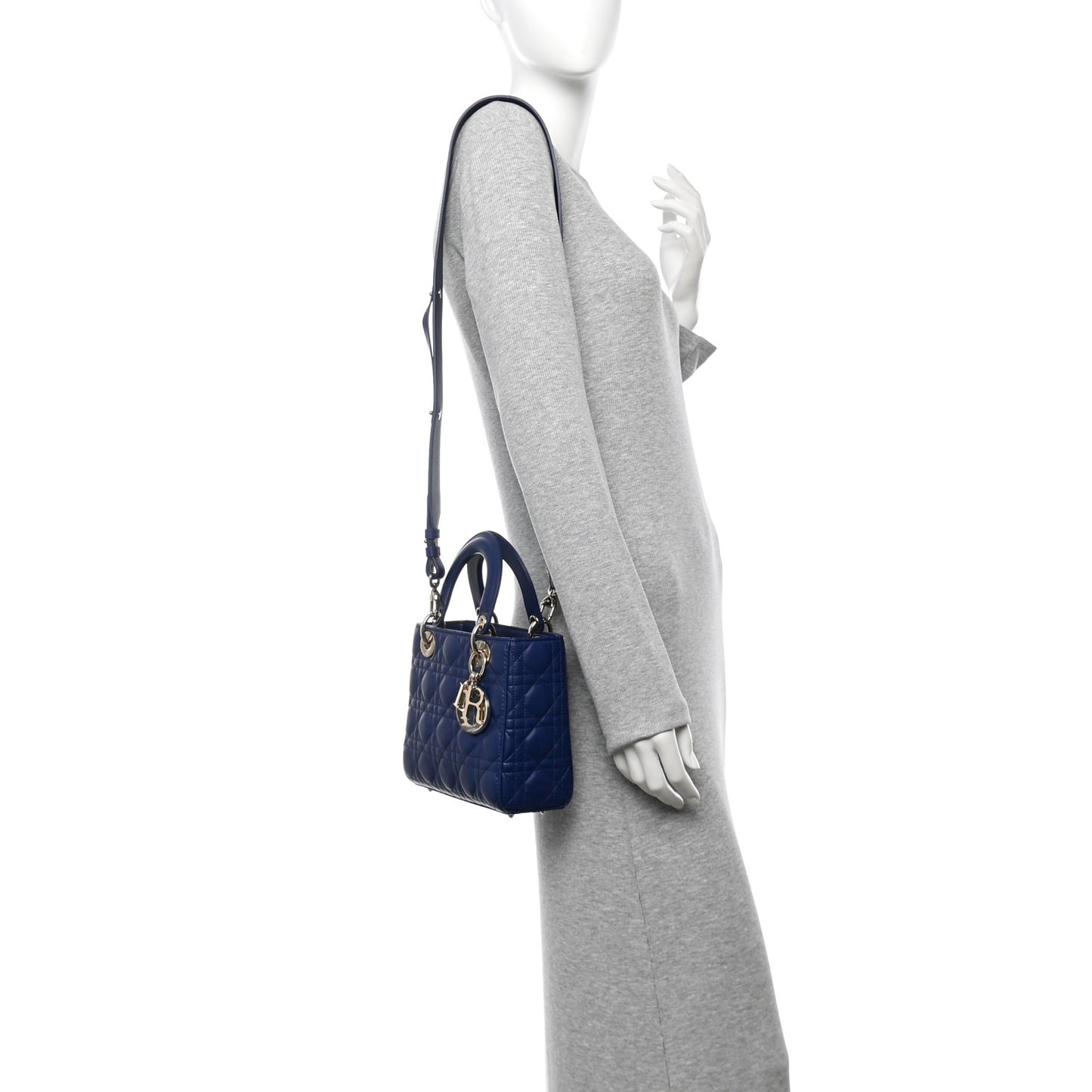 Lambskin Cannage Small Lady Dior Royal Blue