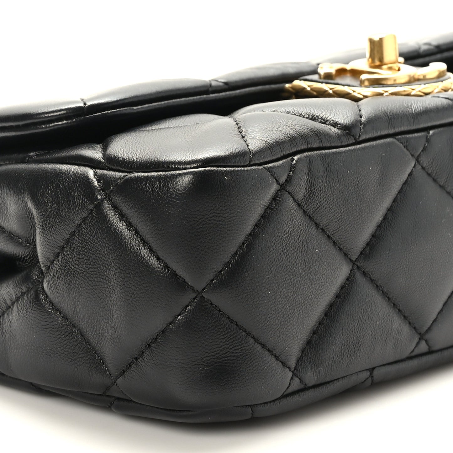 Lambskin Quilted Mini Flap Black