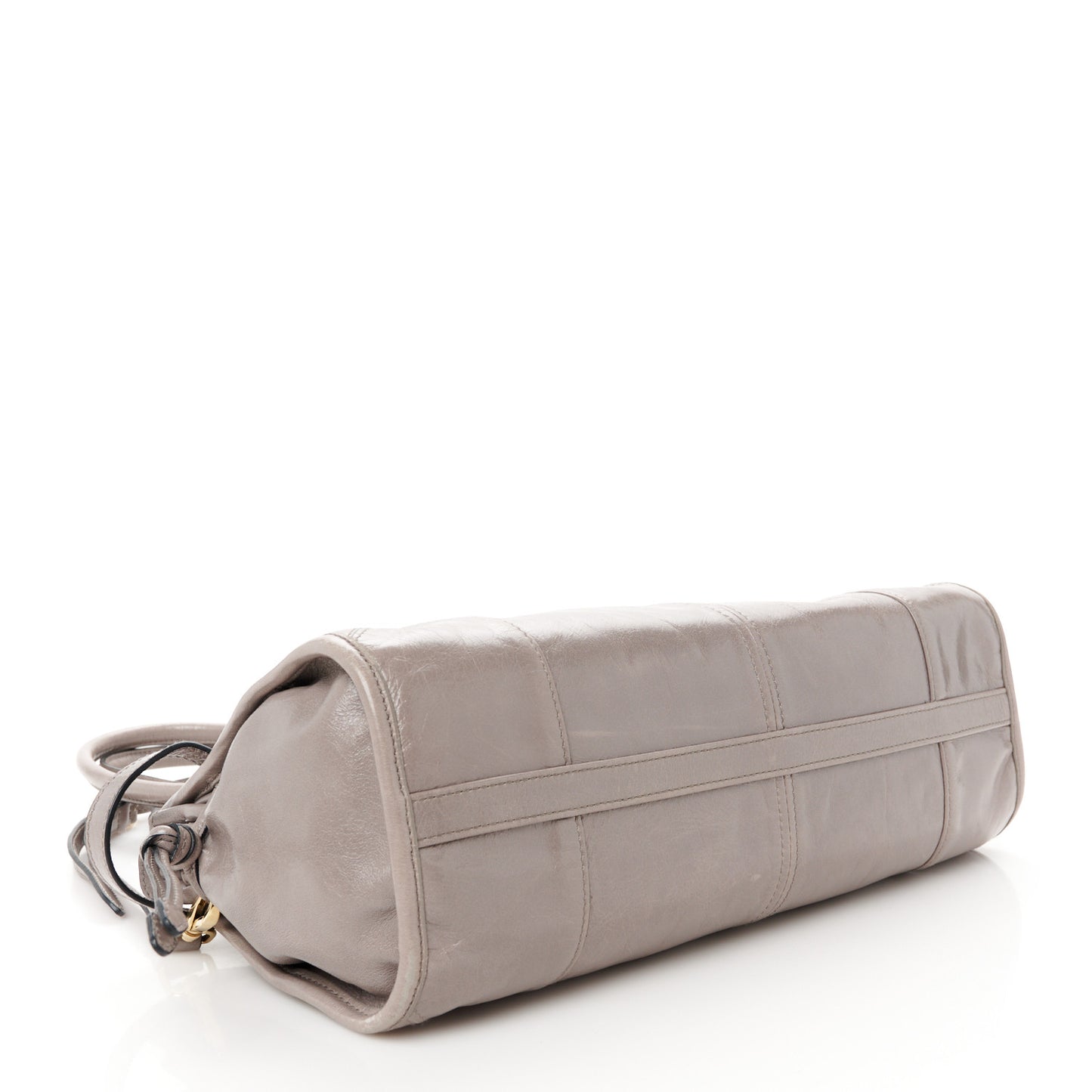 Shiny Nappa Medium Shoulder Bag Pewter