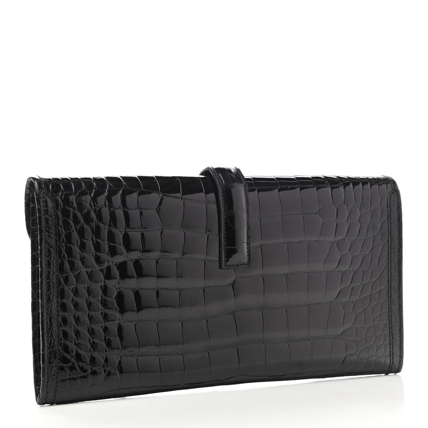 Shiny Alligator Jige Elan 29 Clutch Black