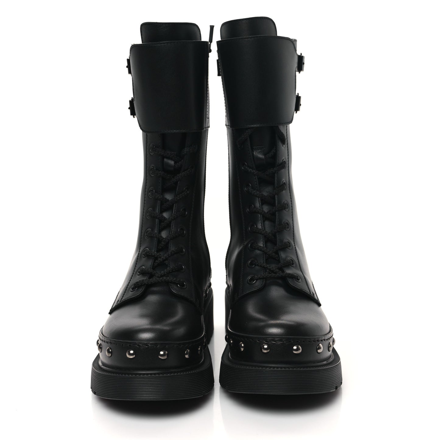 Calfskin Diorquake 25mm Combat Boots 37.5 Black