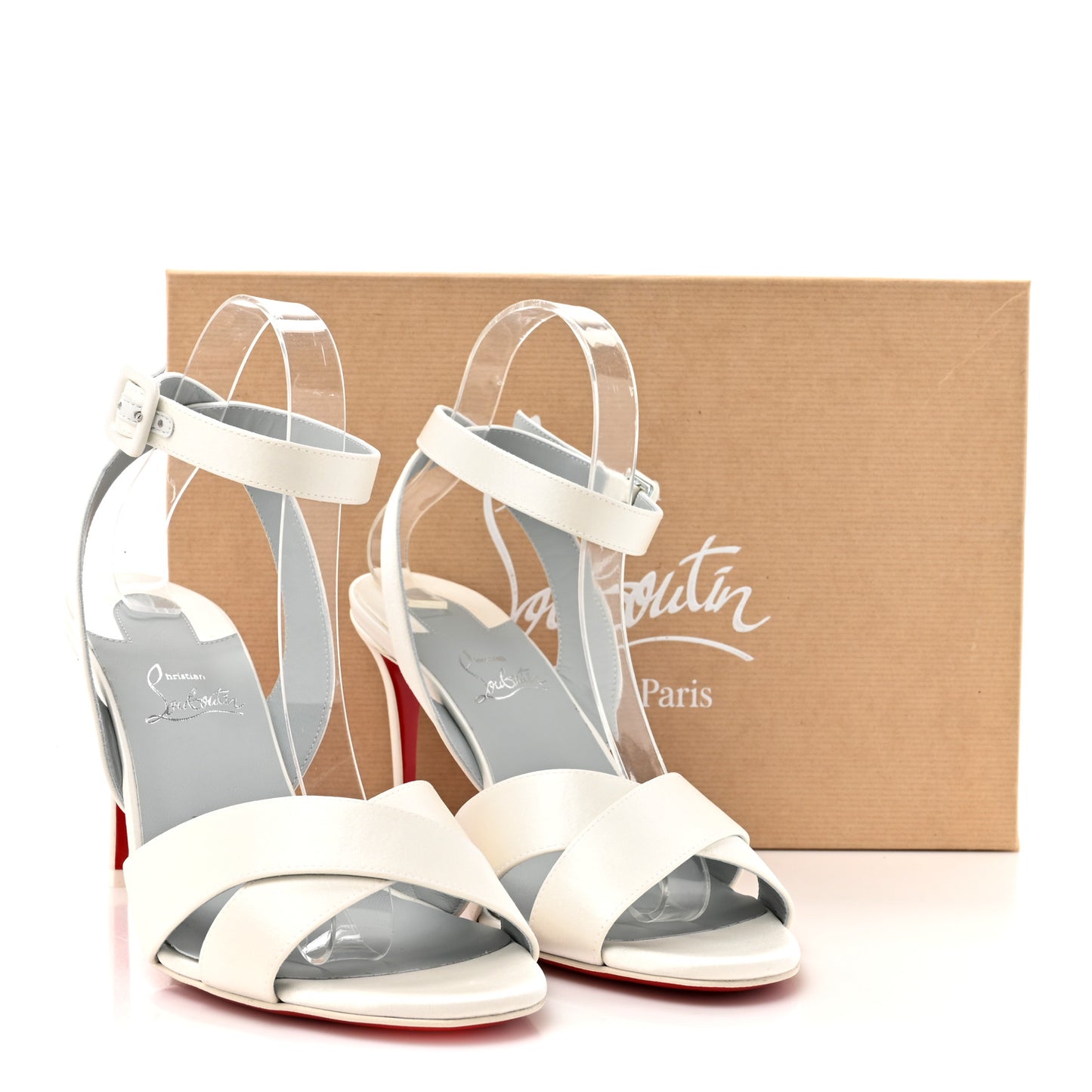 Crepe Satin Mariza 85 Sandals 41 Ivory