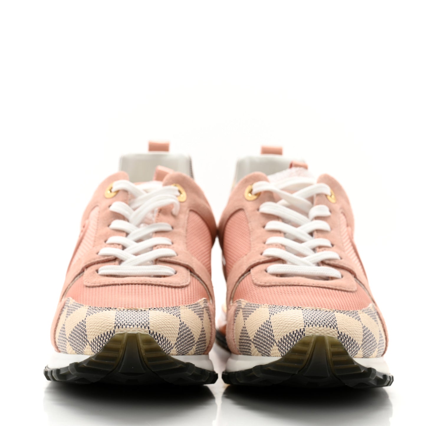 Suede Damier Azur Run Away Sneakers 39 Pink