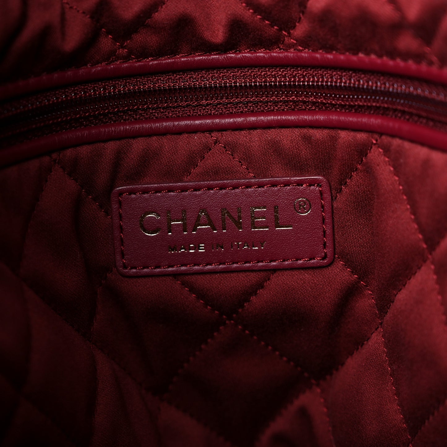 Shiny Calfskin Quilted Small Chanel 22 Burgundy