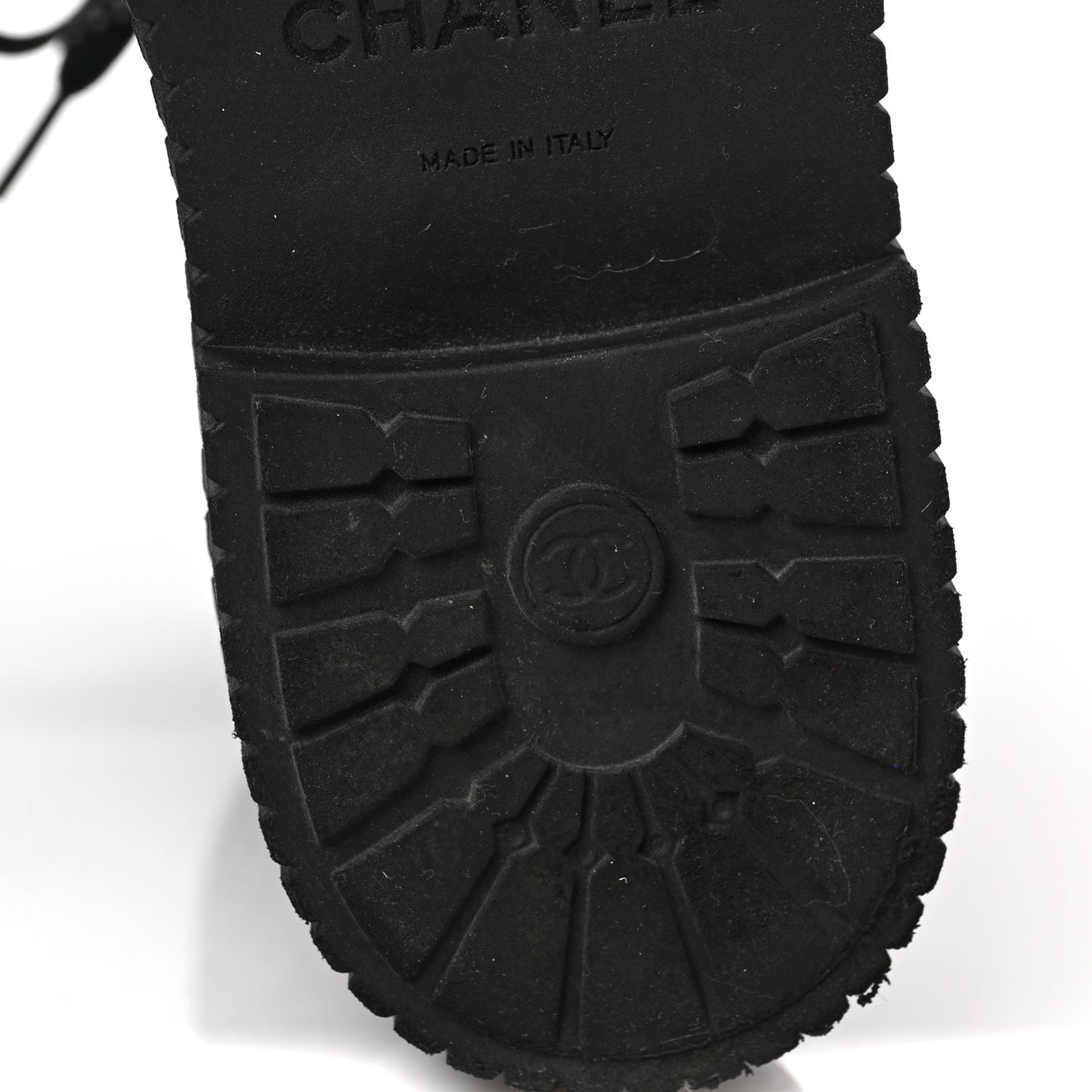 Calfskin Grosgrain Quilted Lace Up Boots 39.5 Black Grey