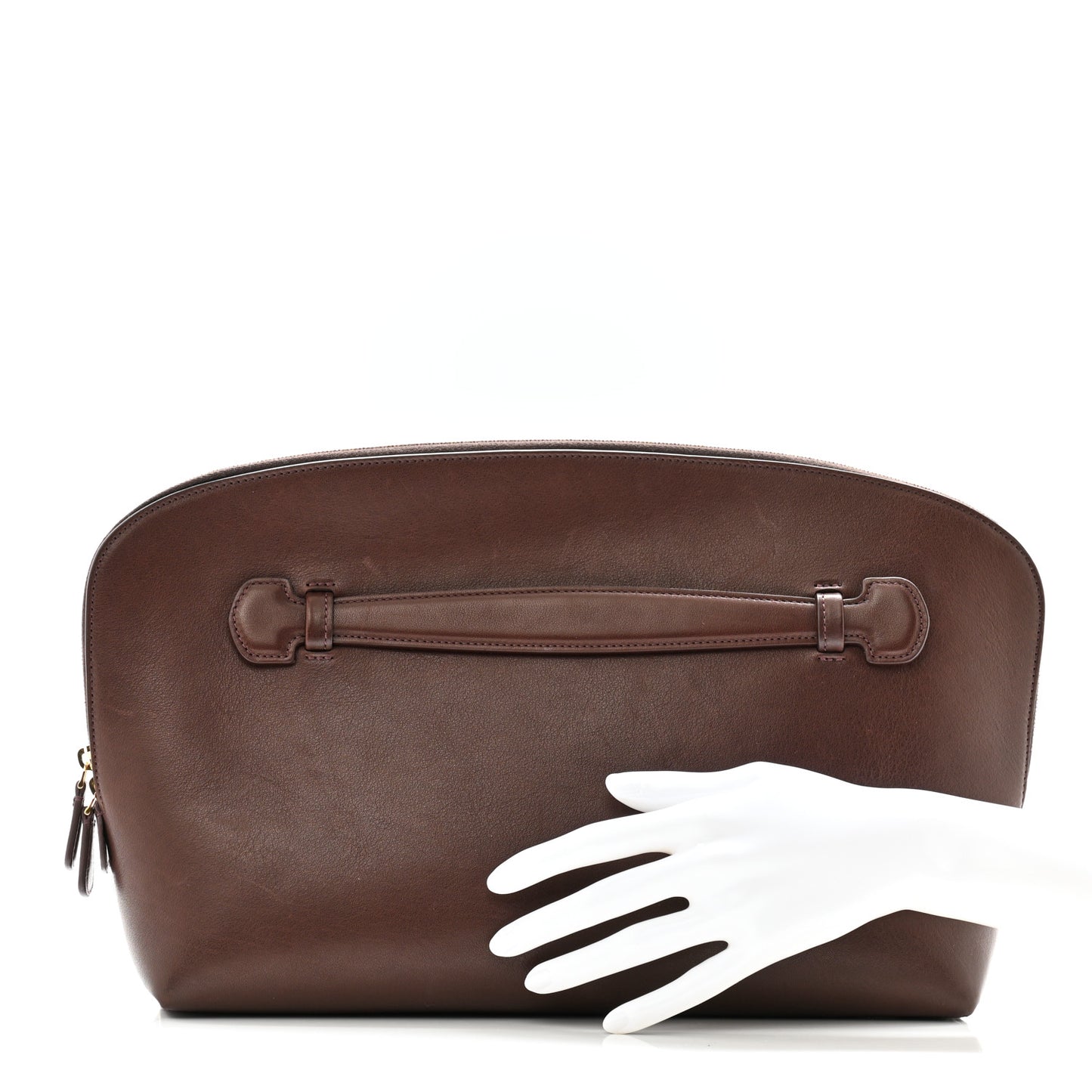 Polished Saddle Calfskin Ellie Clutch Burgundy