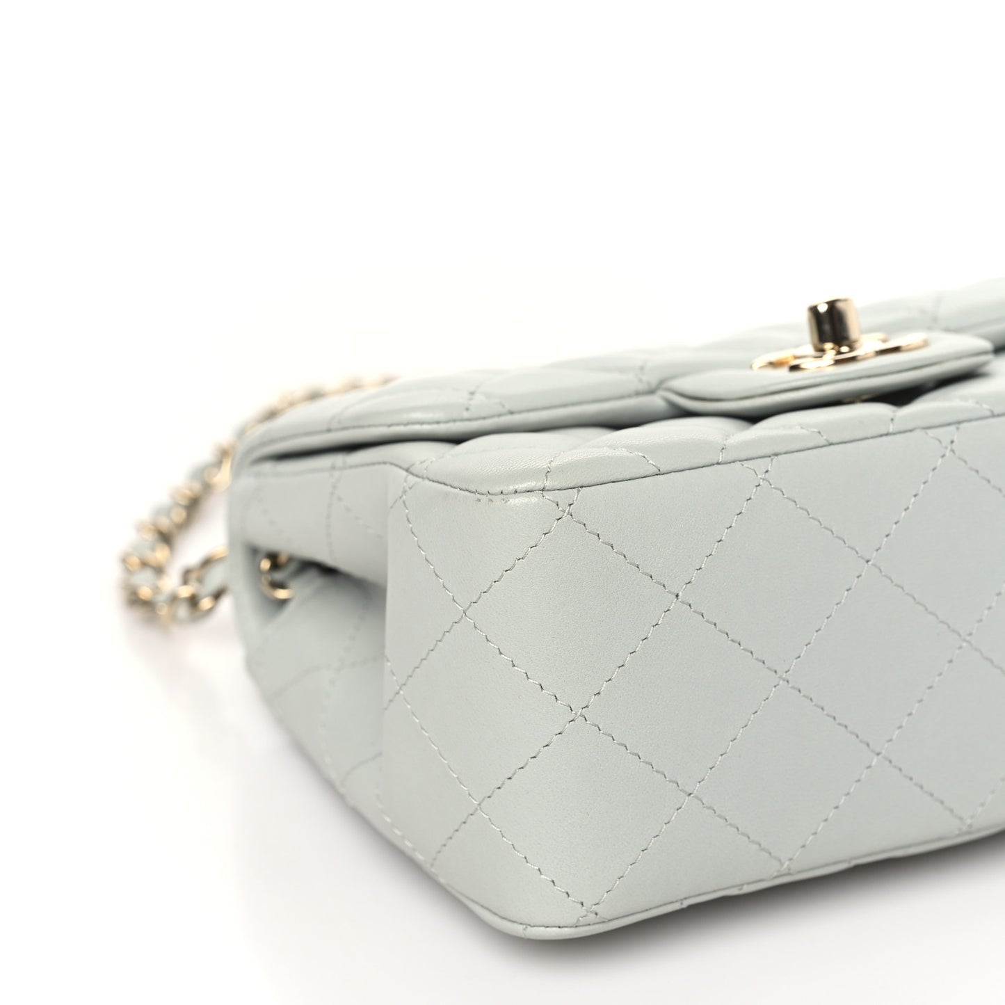 Lambskin Quilted Mini Square Flap Grey
