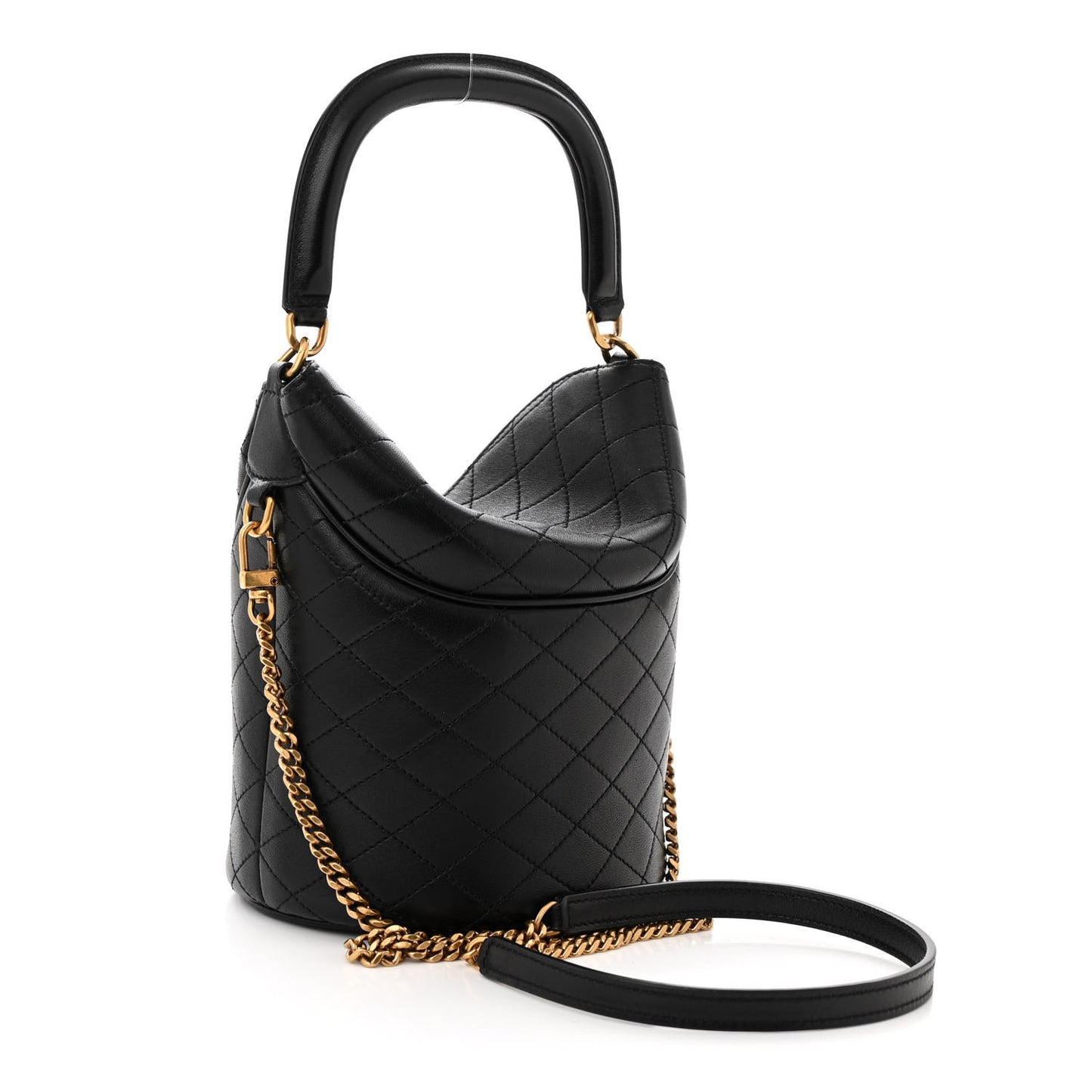 Lambskin Gabby Mini Bucket Bag Black