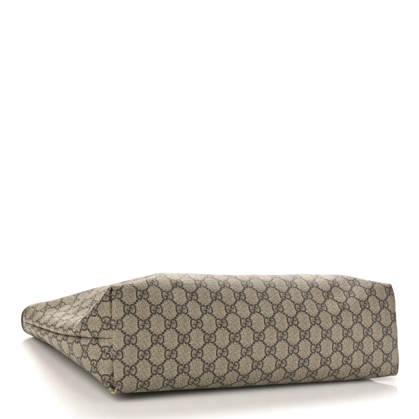 GG Supreme Monogram Medium Zippered Shopping Tote Dark Brown