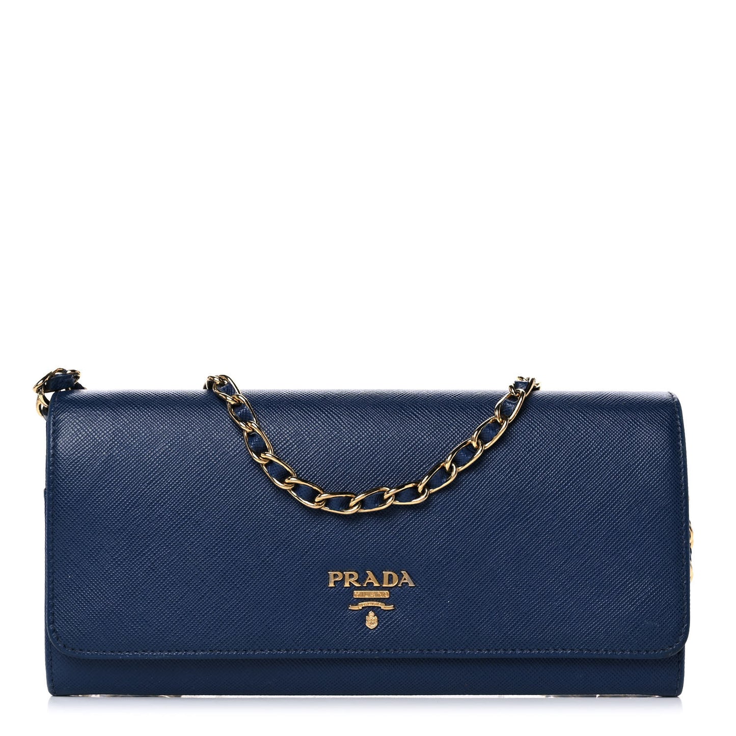 Saffiano Metal Oro Chain Wallet Bleuette