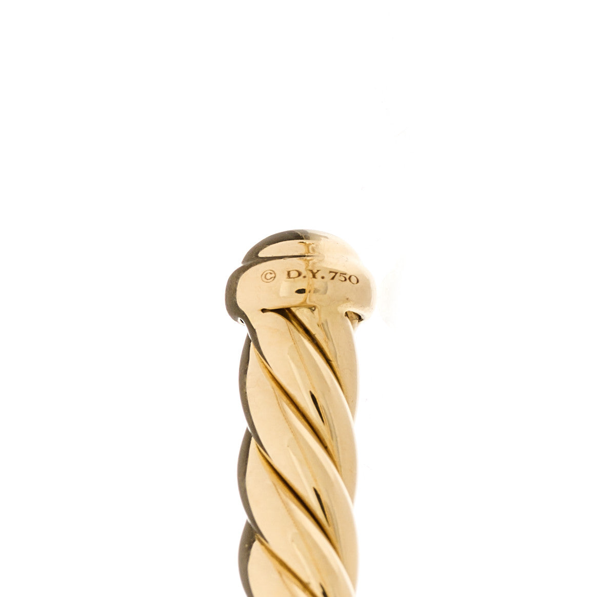 18K Yellow Gold Diamond 4mm Cablespira X Station Cable Bracelet