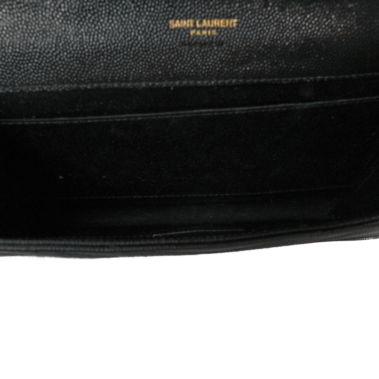 Grain De Poudre Matelasse Chevron Monogram Envelope Clutch Black