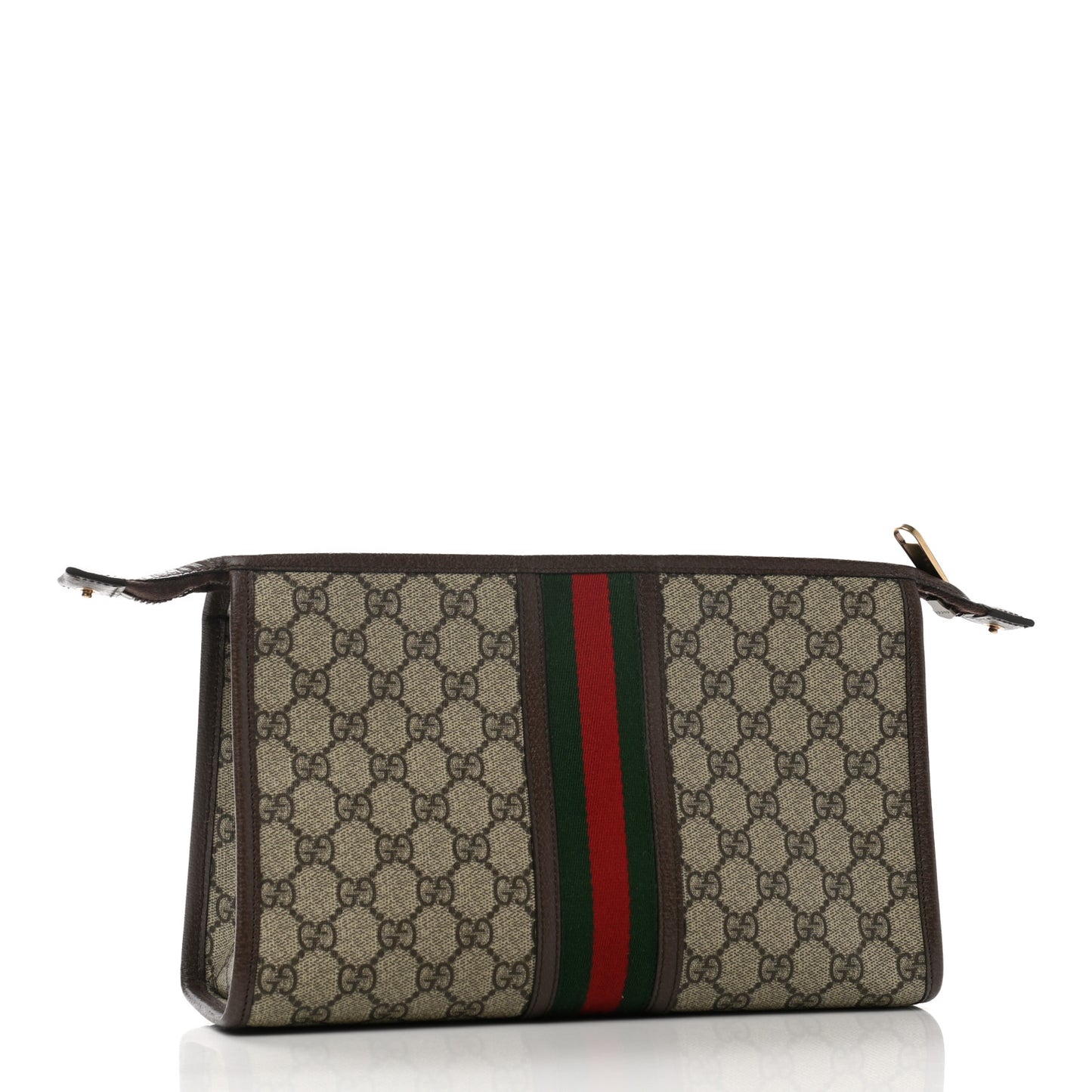 GG Supreme Monogram Web Toiletry Case Brown