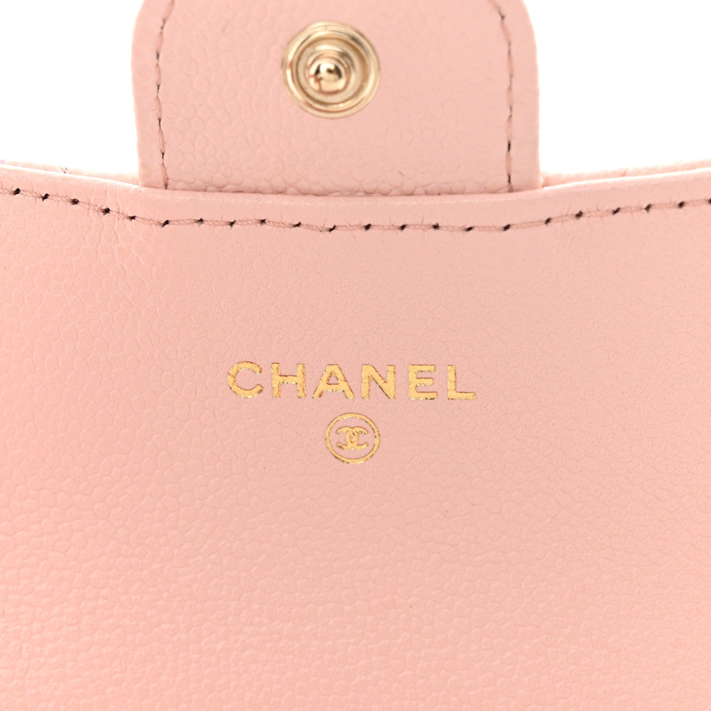 Caviar Quilted Flap Card Holder Wallet Light Pink