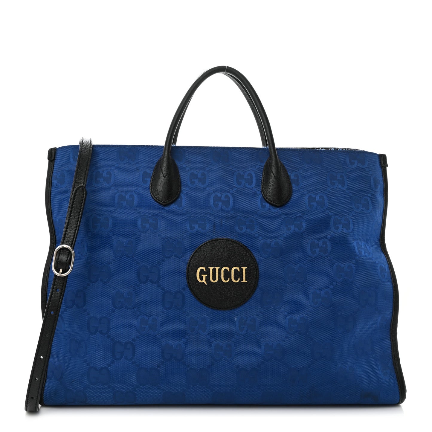 Econyl Nylon Monogram Large Off The Grid Tote Bag Guilted Blue Black